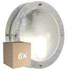 Lot 6x Nordlux Malte Applique Murale Acier Galvanisé Gris | 240mm - IP54 - Convient pour E27
